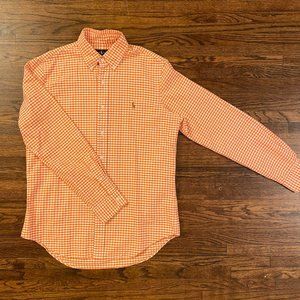 Men's Polo Ralph Lauren Orange/White Check